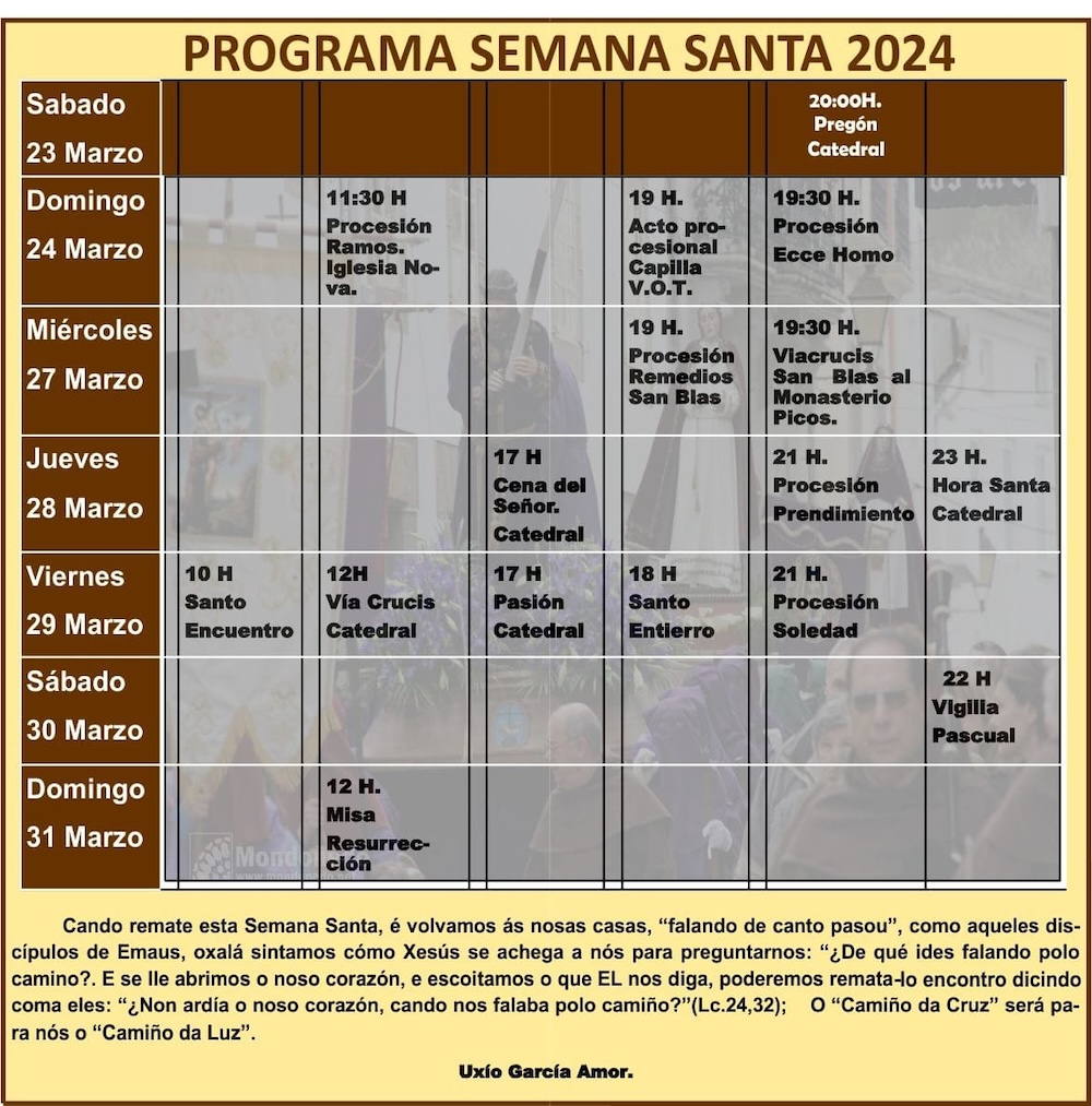 Programa Semana Santa 2024 Mondoñedo 
